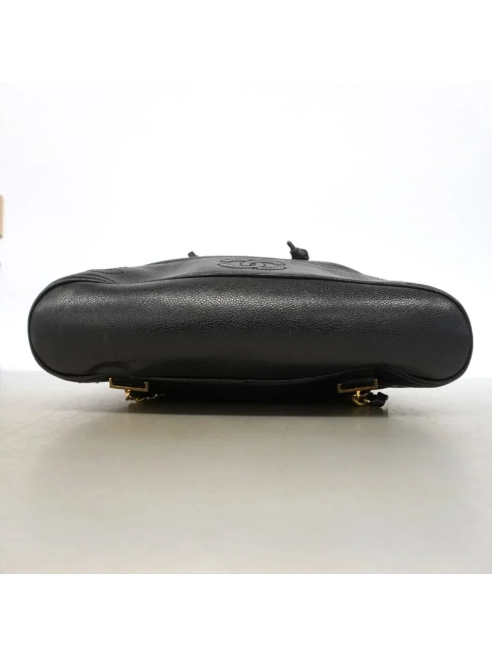 Chanel Backpack Triple Coco Caviar Leather Black Gold